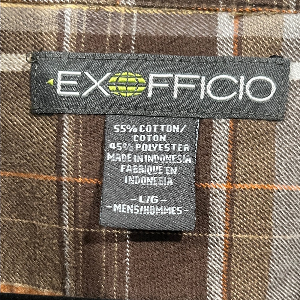 Exofficio Brown and Orange Plaid Shirt - Picture 2 of 2